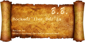 Bockmüller Béla névjegykártya